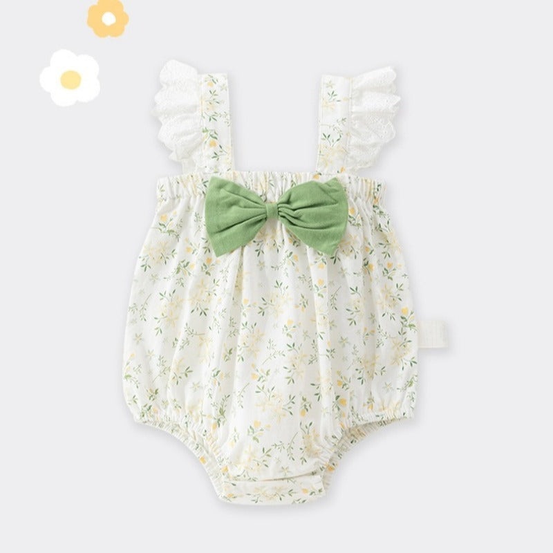 100% Cotton Sleeveless Bodysuit – Spring Garden & Bowknot Spring Garden & Bowknot 0-3 M
