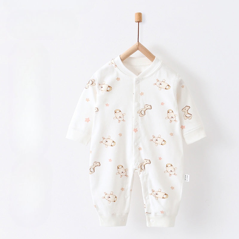 100% Cotton Snap-Up Long Sleeve Romper – Dream Dream 0-3 M