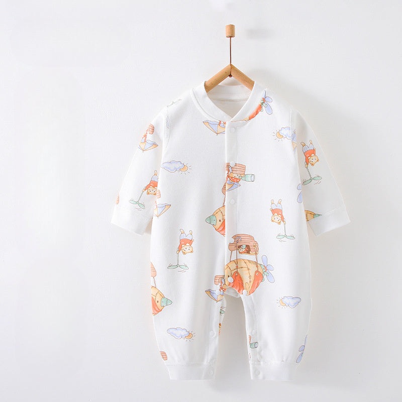 100% Cotton Snap-Up Long Sleeve Romper – Park Park 0-3 M