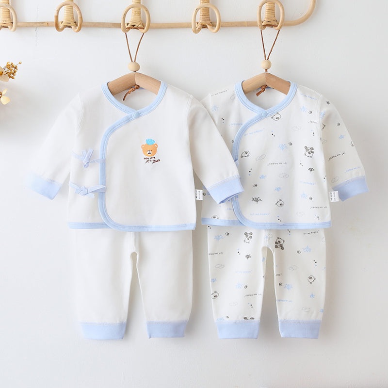 [2-Piece Set] 100% Cotton Long Sleeve Kimono Top & Pants Set – Blue Bear Blue Bear NB