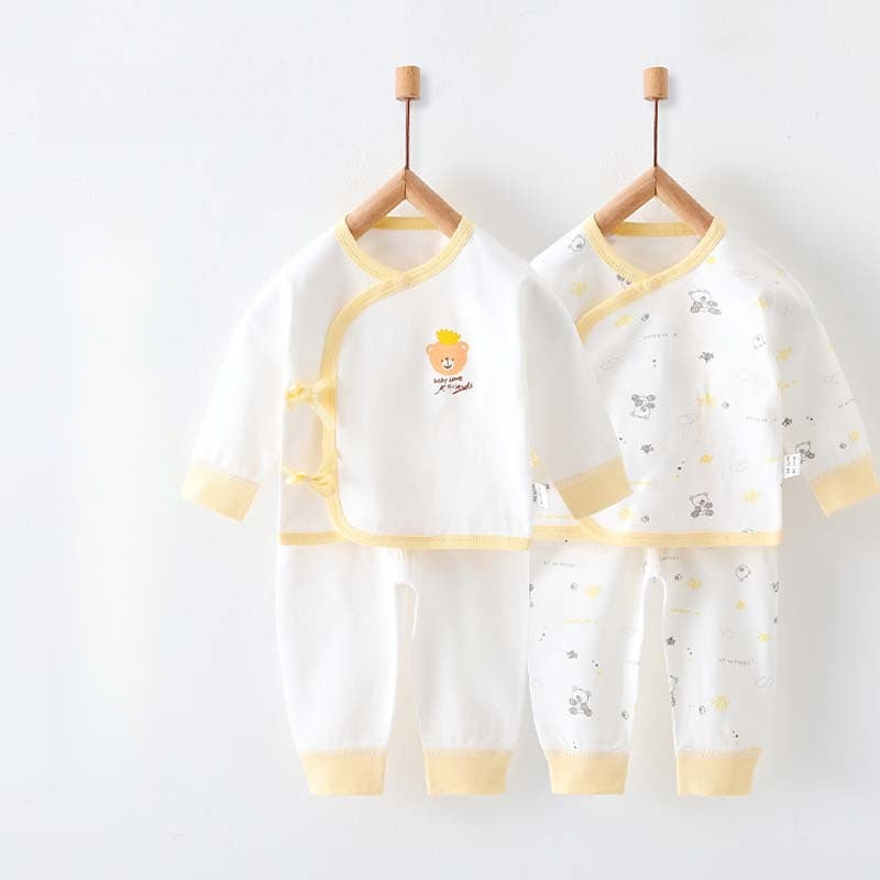 [2-Piece Set] 100% Cotton Long Sleeve Kimono Top & Pants Set – Yellow Bear Yellow Bear NB