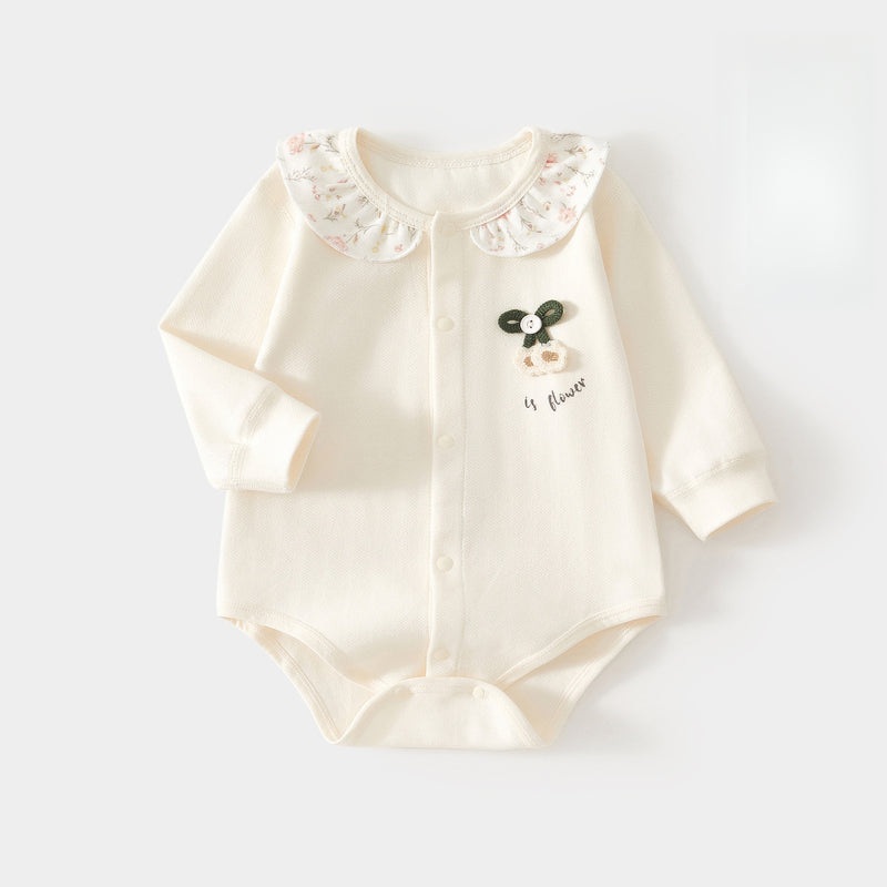 Cotton Long Sleeve Snap-Up Bodysuit – Little Flower Little Flower 0-3 M