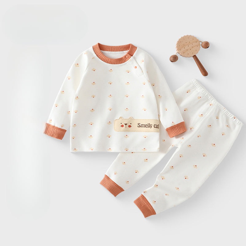 Cotton Long Sleeve Top & Pants Set – Orange Cat Orange Cat 3-6 M