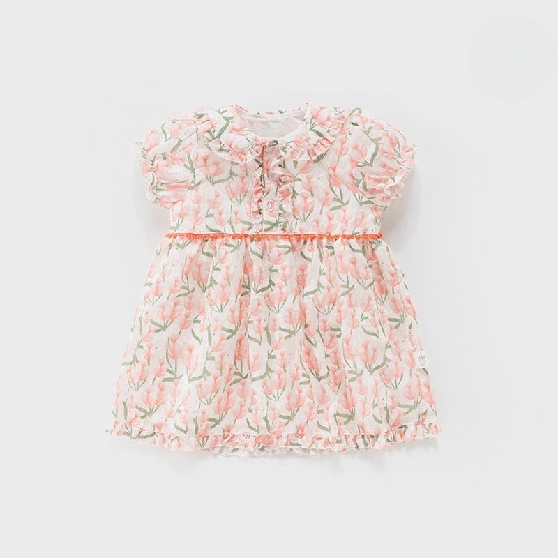 Cotton Short-Sleeve Princess Dress – Pink Tulip Pink Tulip 9-12 M