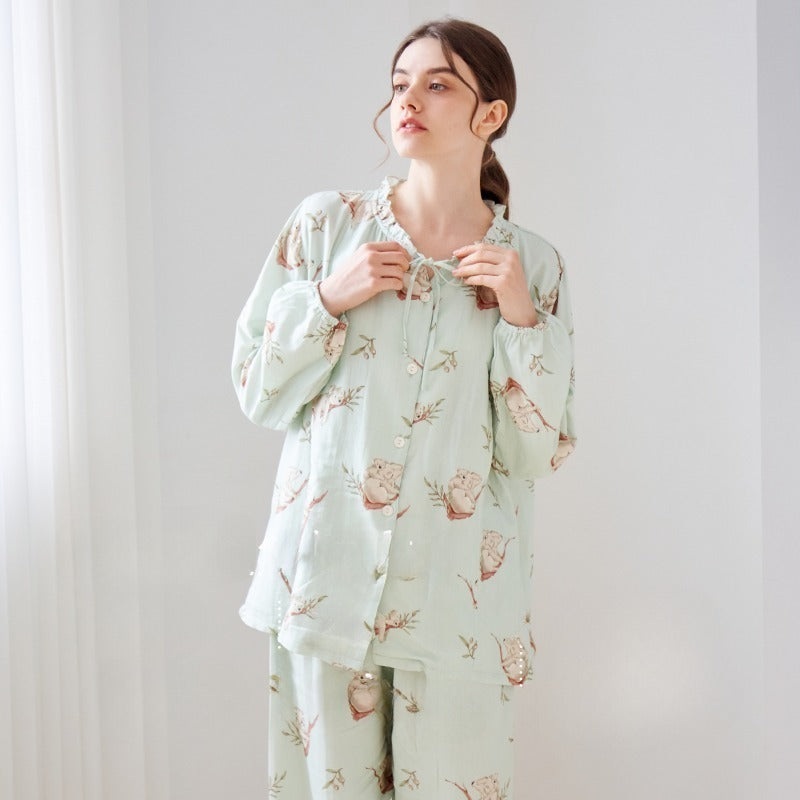 Organic Cotton Muslin Button-Up Maternity & Nursing Pajama – Baby Koala Baby Koala M/ US 0-2