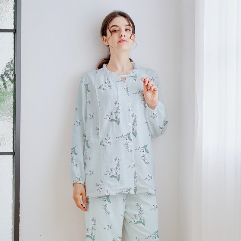 Organic Cotton Muslin Button-Up Maternity & Nursing Pajama – Moth Orchids Moth Orchids M/ US 0-2
