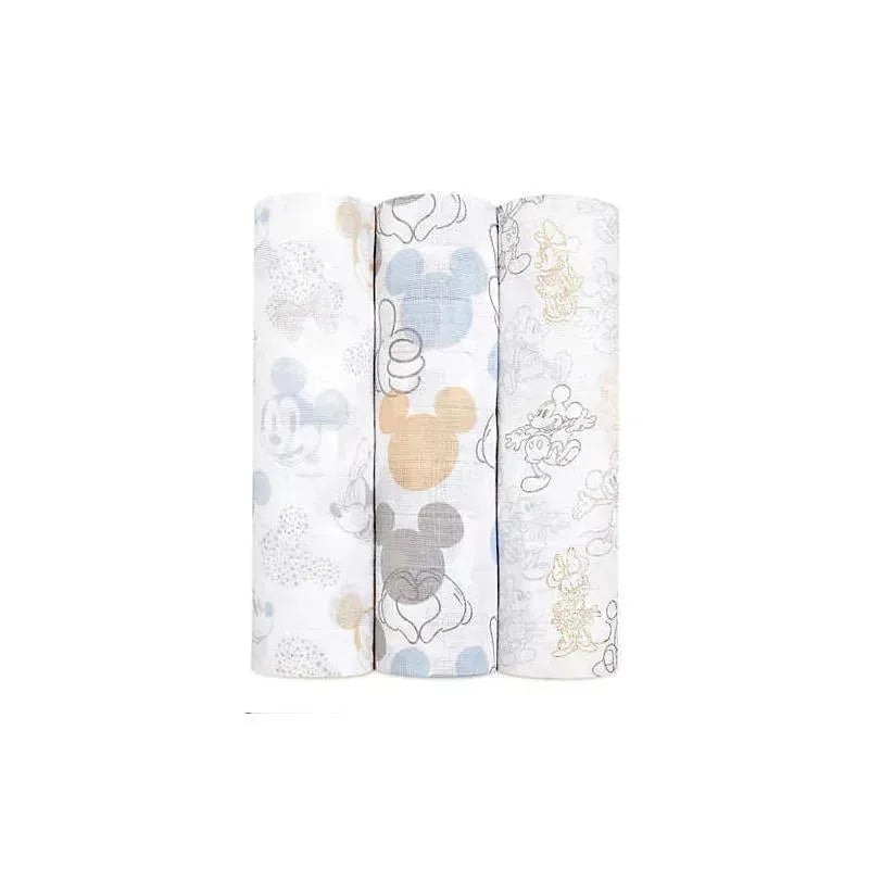 Aden + Anais Disney Cotton Muslin Swaddles Mickey+Minnie 3-Pack