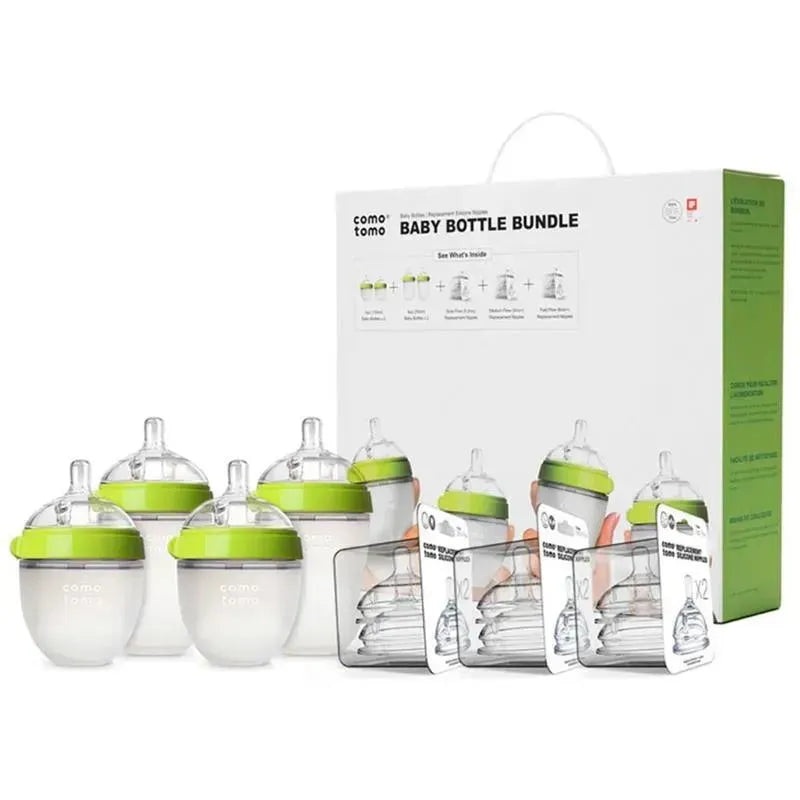 Comotomo – 7Pk Baby Bottle Bundle, Green
