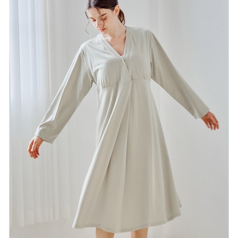 Cotton Snap-Up Maternity & Nursing Nightgown – Green Green M/ US 0-2