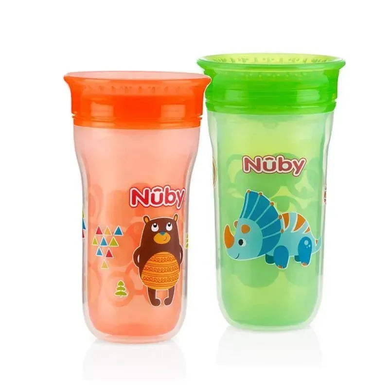 Nuby No Spill 2 Pack Insulated 360 Wonder Cup, Neutral