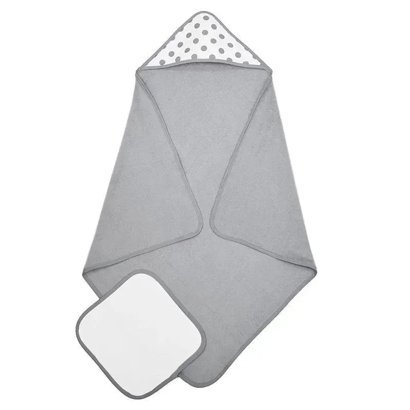 American Baby – Terry Hooded Towel & Washcloth Set, Grey