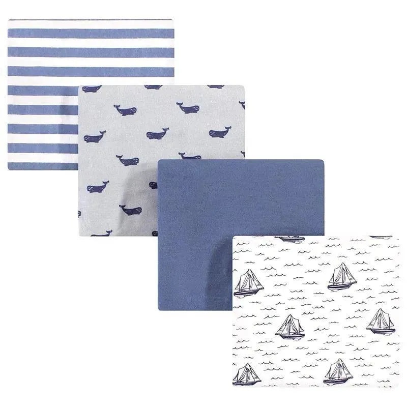 Baby Vision Luvable Friends 4Pk Flannel Receiving Blanket 30X30, Sailboat