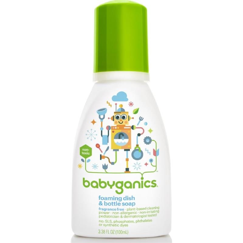 Babyganics – Foaming Dish and Bottle Soap, Fragrance Free, 3.38 Oz