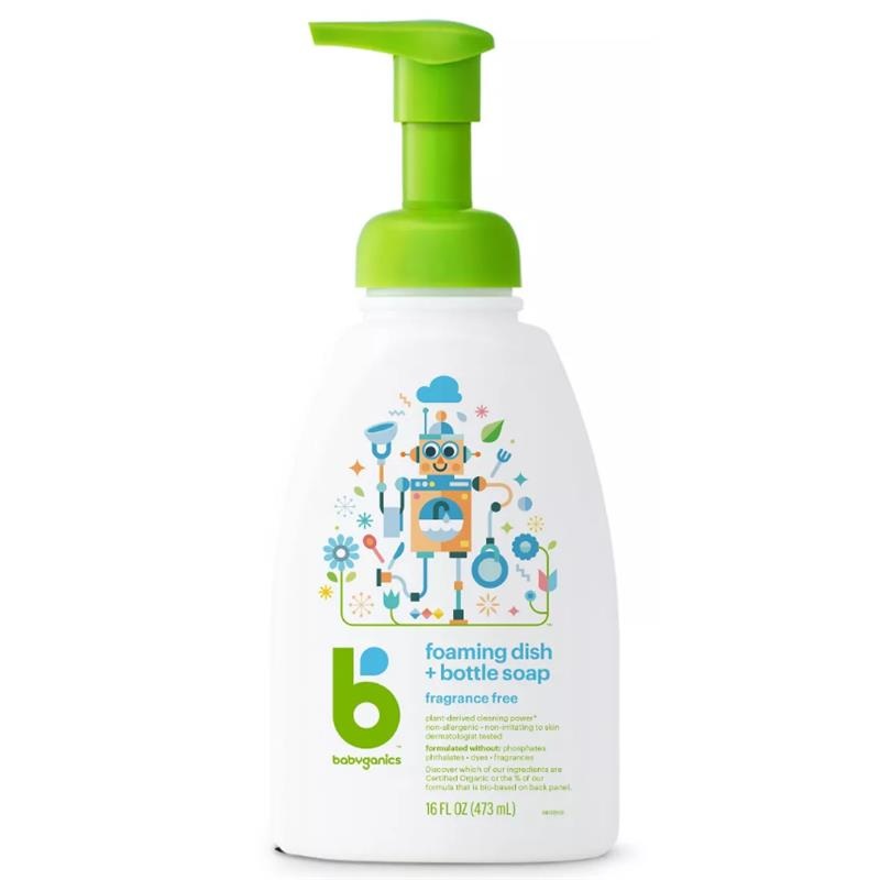 Babyganics – Foaming Dish + Bottle Soap, Fragrance Free 16Oz