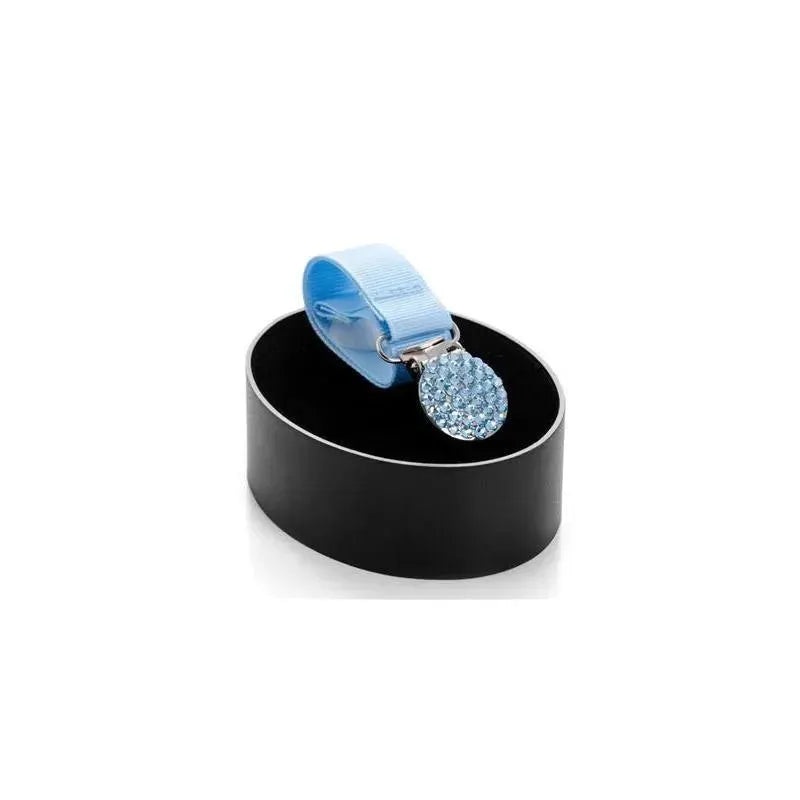 Baby Jolie Swarovski Crystal Pacifier Holder Light Blue