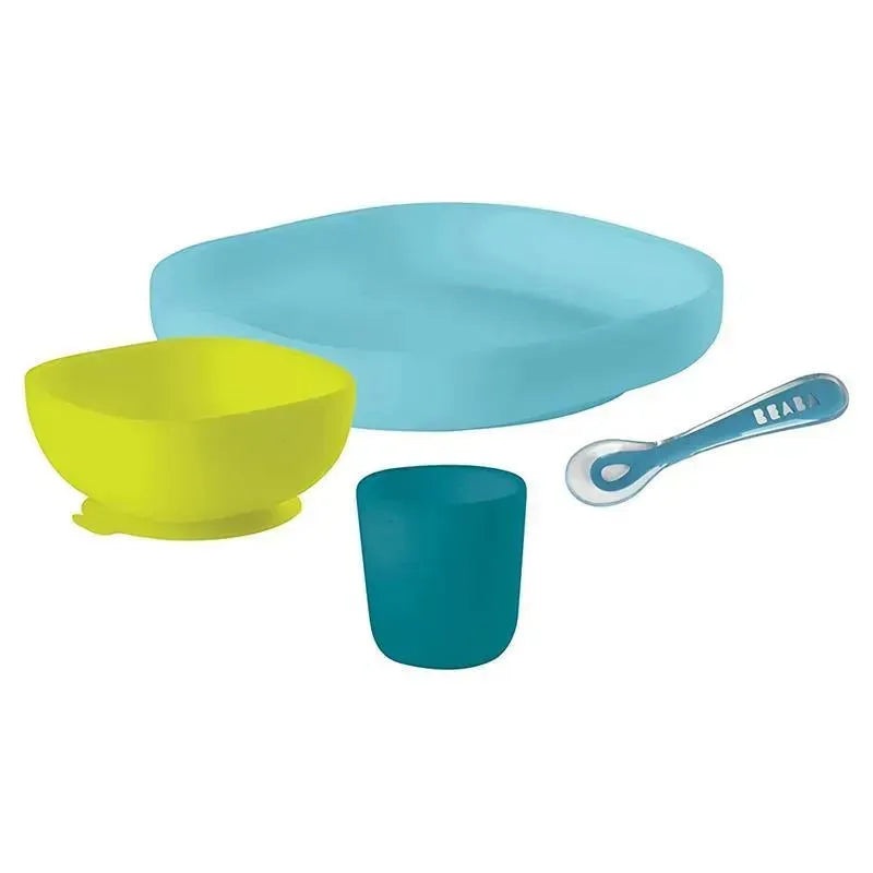 Beaba – 4Pk Silicone Meal Set, Peacock