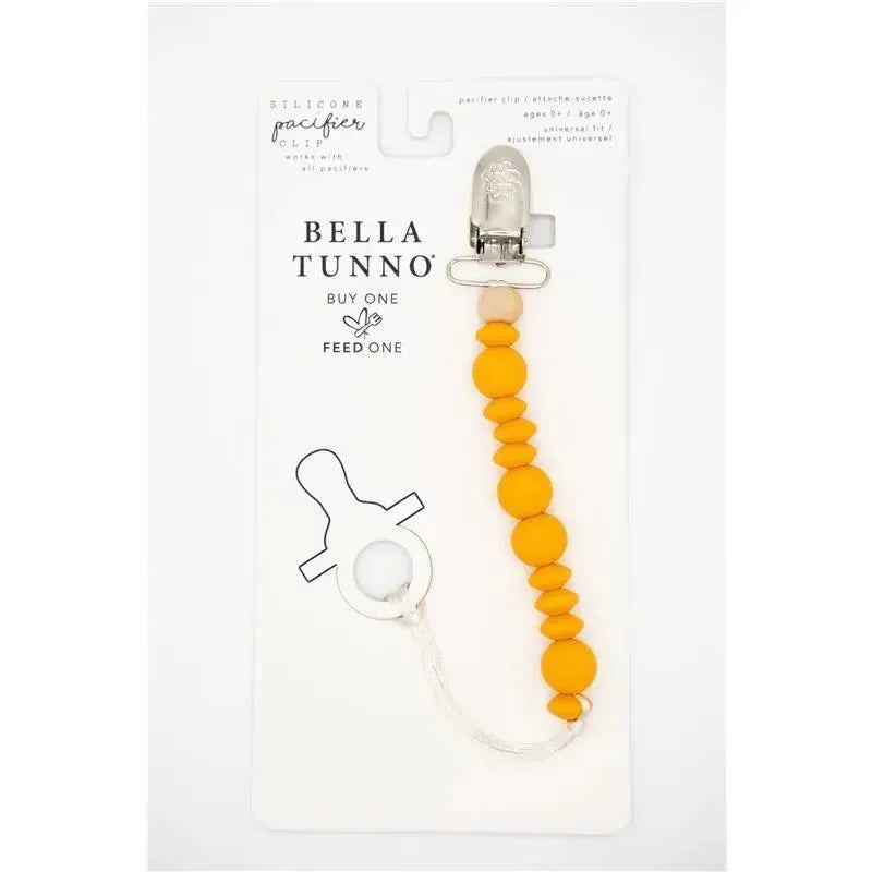Bella Tunno Silicone Beaded Pacifier Clip- mango