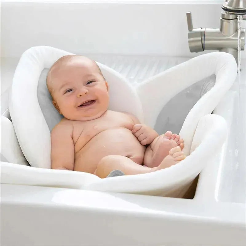 Blooming Bath Lotus – Baby Bath Seafoam, White/Gray