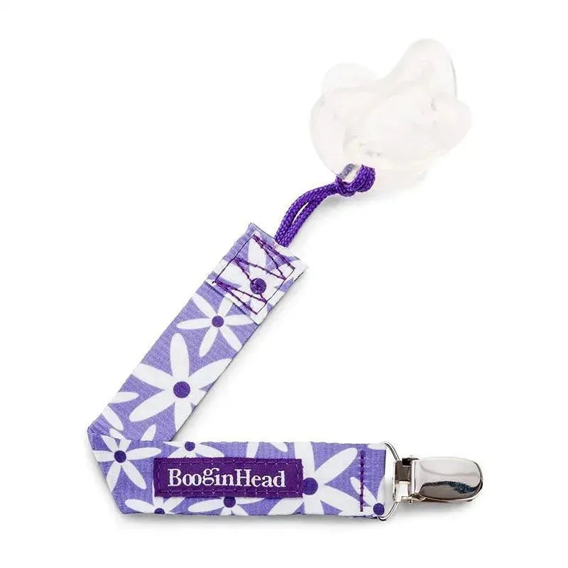 Booginhead – PaciGrip Pacifier Clip, Purple Daisy