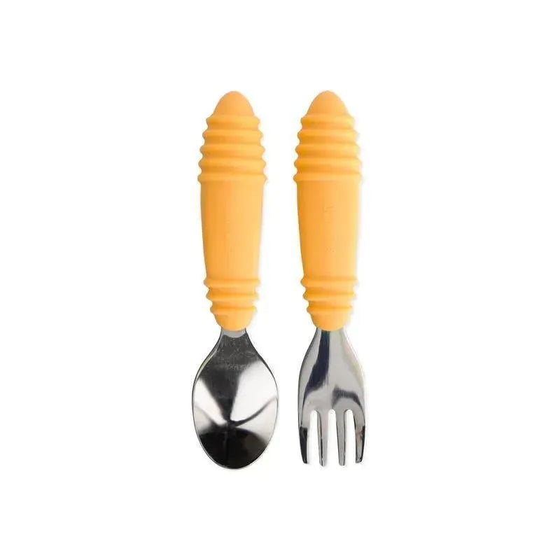 Bumkins – Spoon + Fork baby utensils – Tangerine