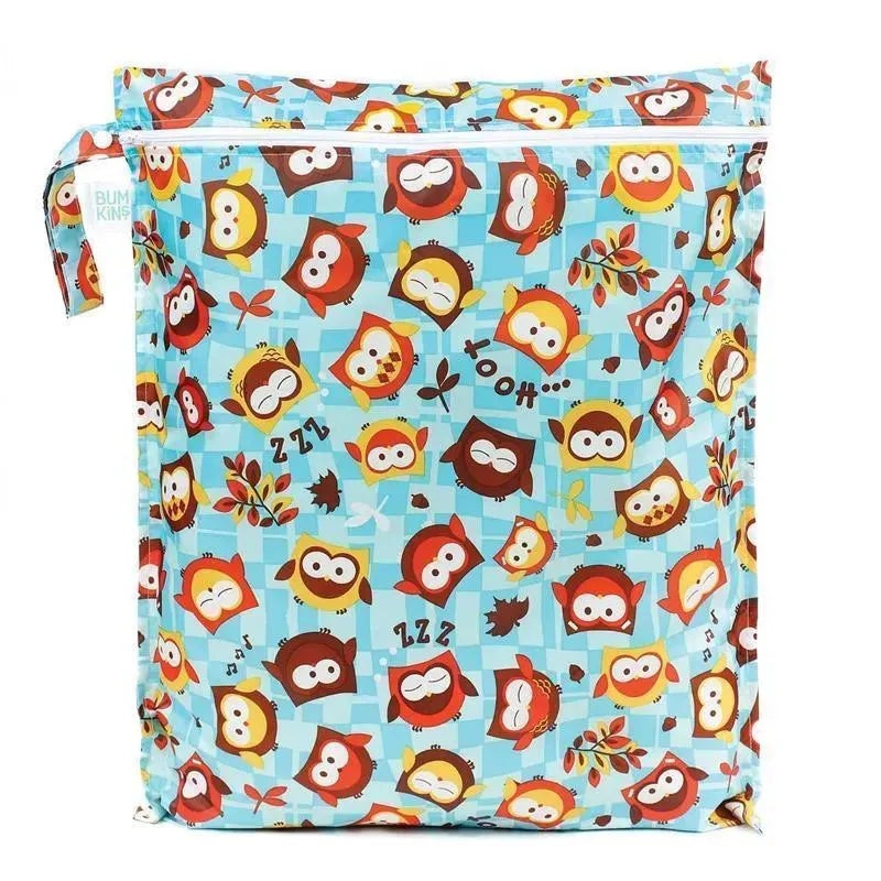 Bumkins Waterproof Diaper Laundry Wet Bag,Blue Owl