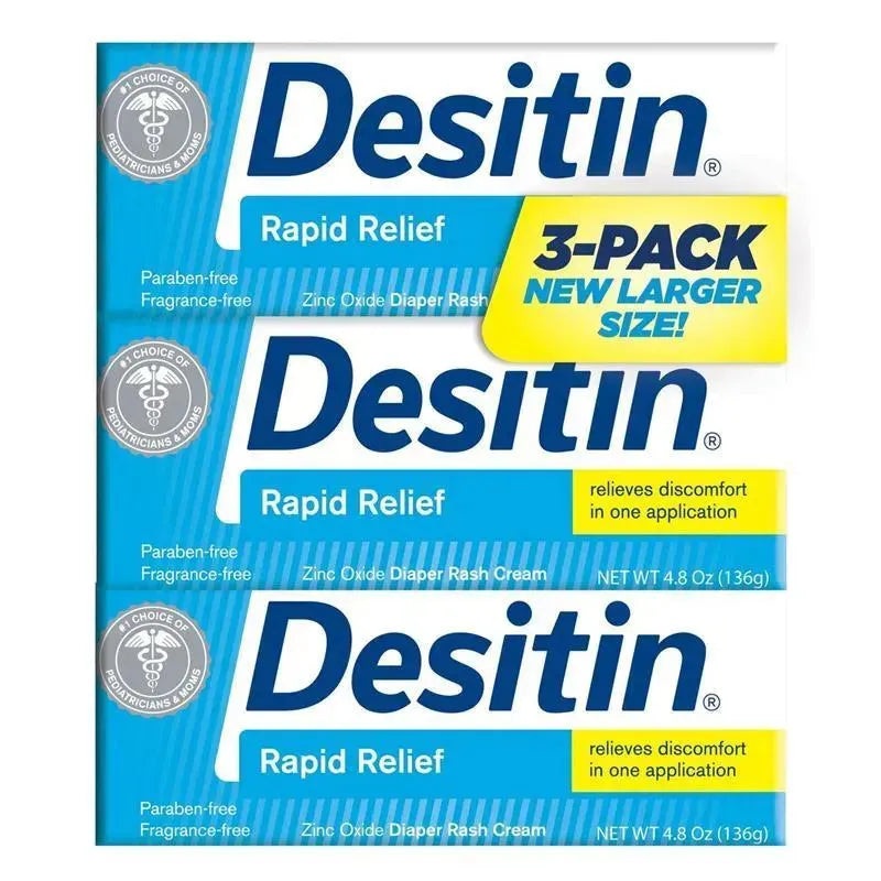 Desitin Diaper Rash Rapid Relief Cremy 4.8 Oz 3PK