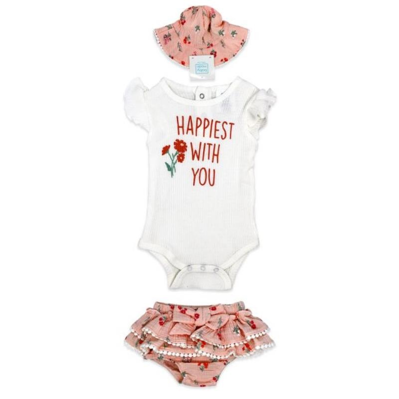 Rose Textiles – 3Pk Baby Girls Skort Set, Happiest With You Pink
