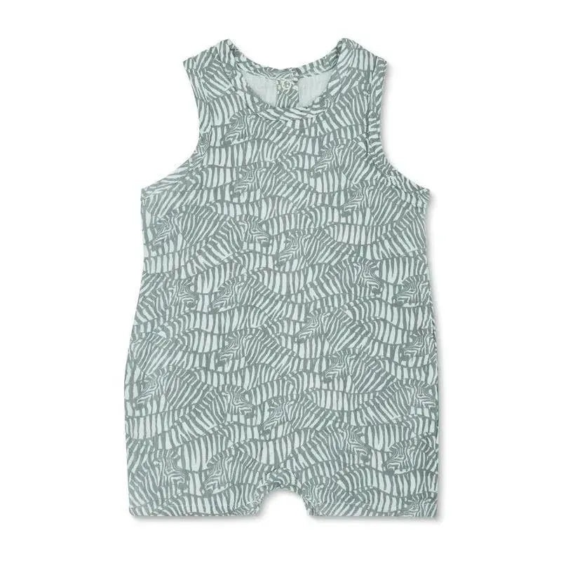 Apple Park – Baby Boy Zebra Print Muslin Coverall