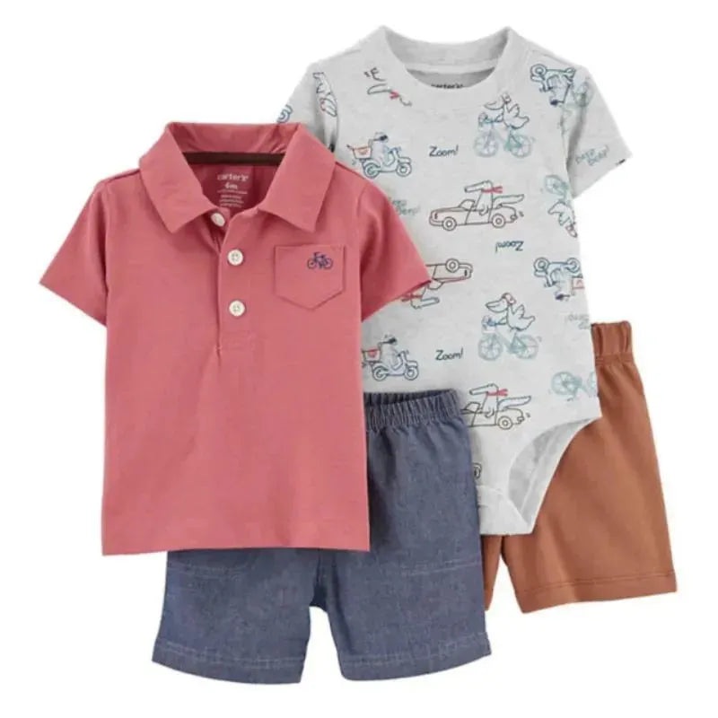 Carters – 4Pk Baby Boy Set Bike Denim Short