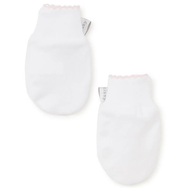 Kissy Kissy – Baby Boy Dots Print Mittens, White/Pink