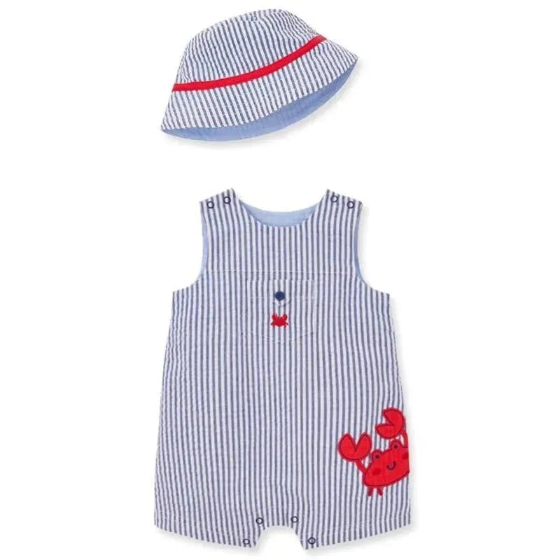 Little Me – Baby Boy Crab Sunsuit & Hat, Blue