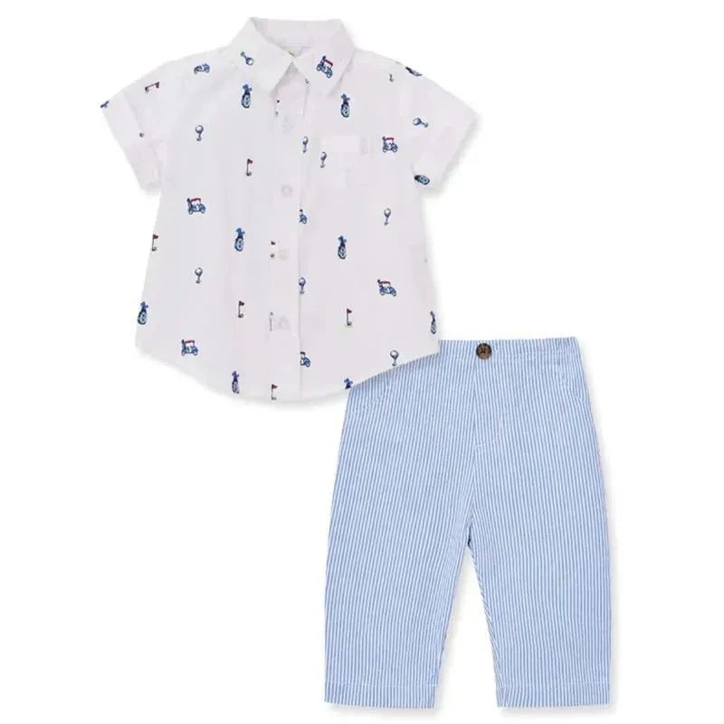 Little Me – Baby Boy Golf Woven Pant Set, Blue