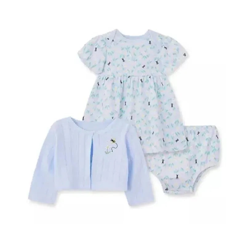 Little Me – Baby Girl Daisy Bee Dress Set, Blue