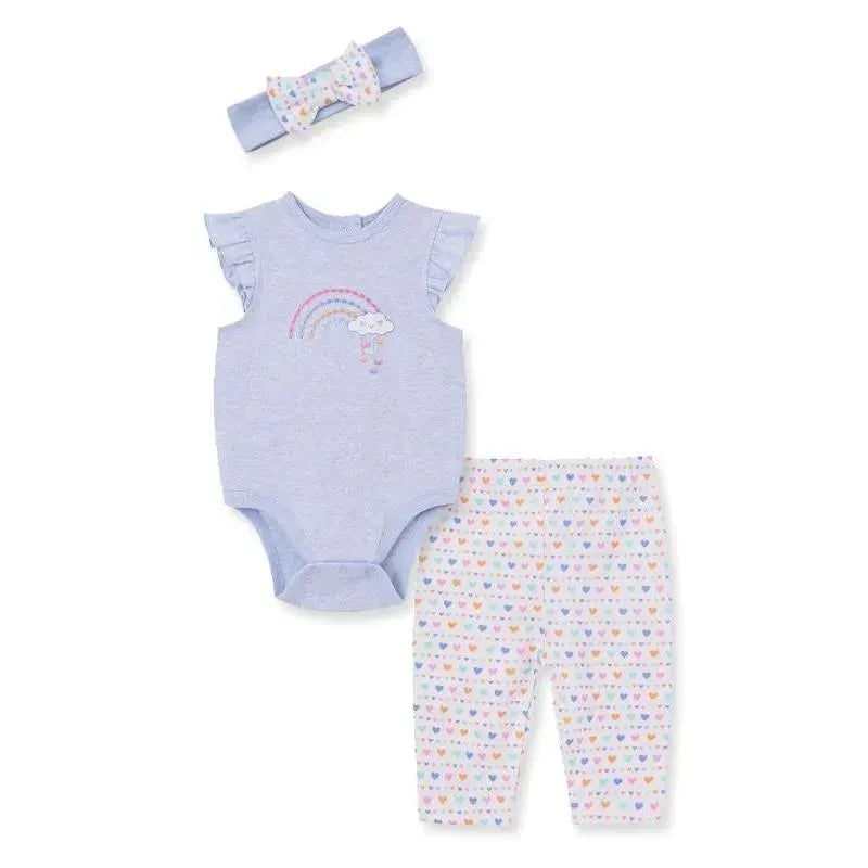 Little Me – Baby Girl Rainbow Bodysuit & Legging Set, Blue