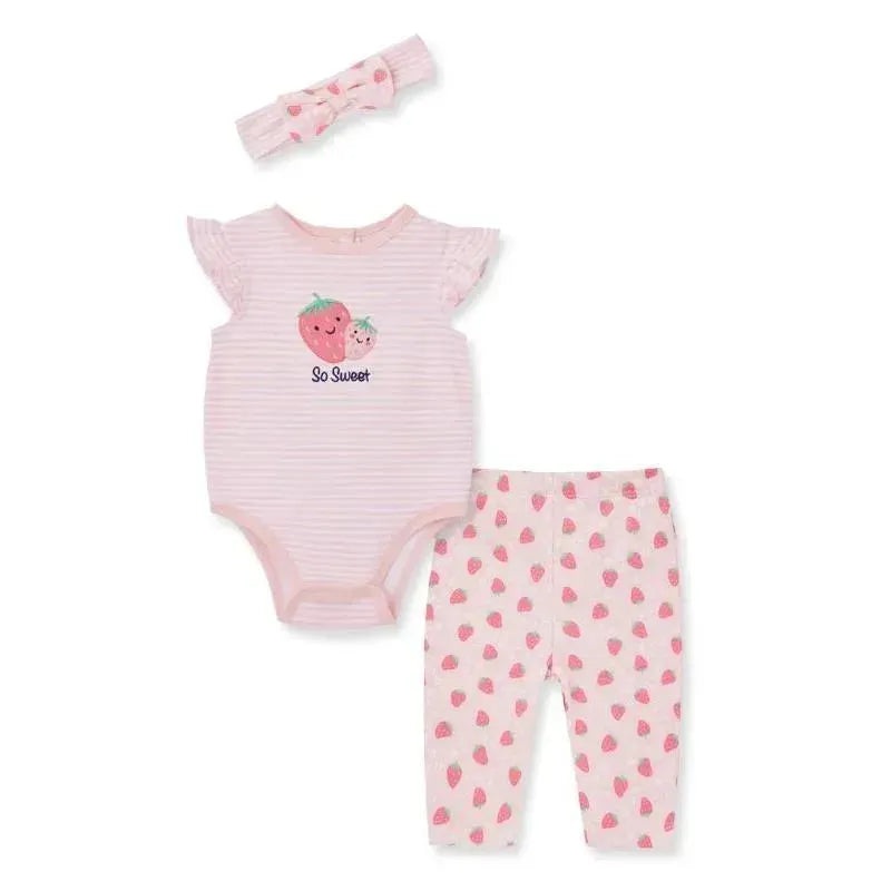 Little Me – Baby Girl Strawberries Bodysuit & Legging Set, Pink