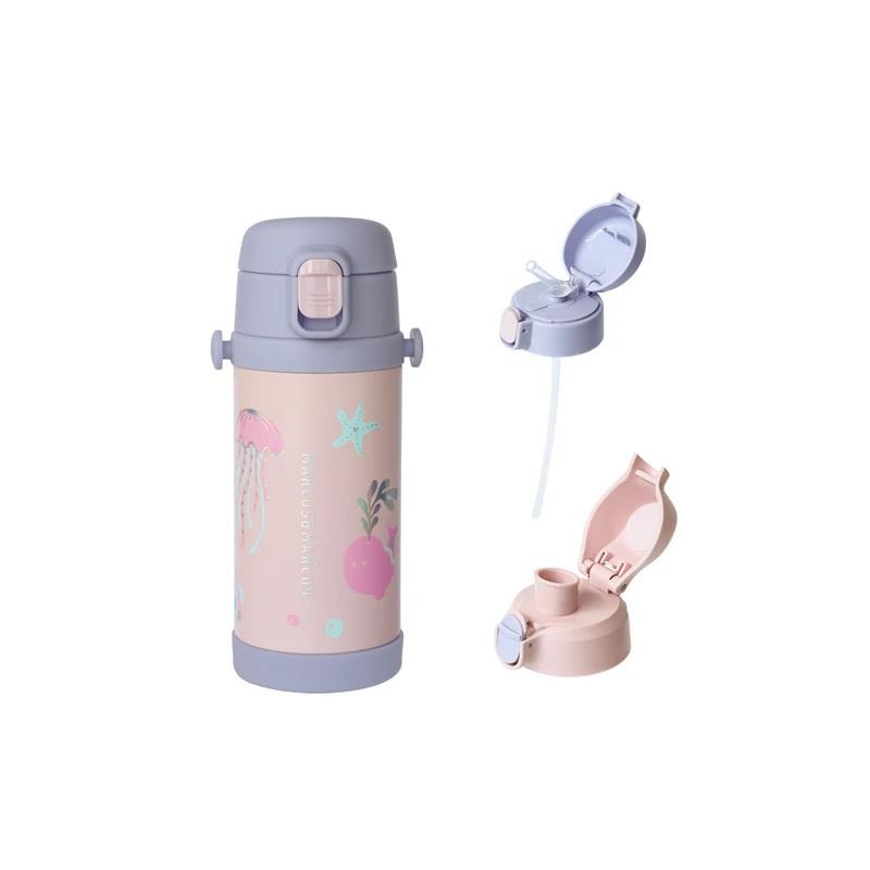 Marcus & Marcus – Straw & Spout Insulated Water Bottle, Pink