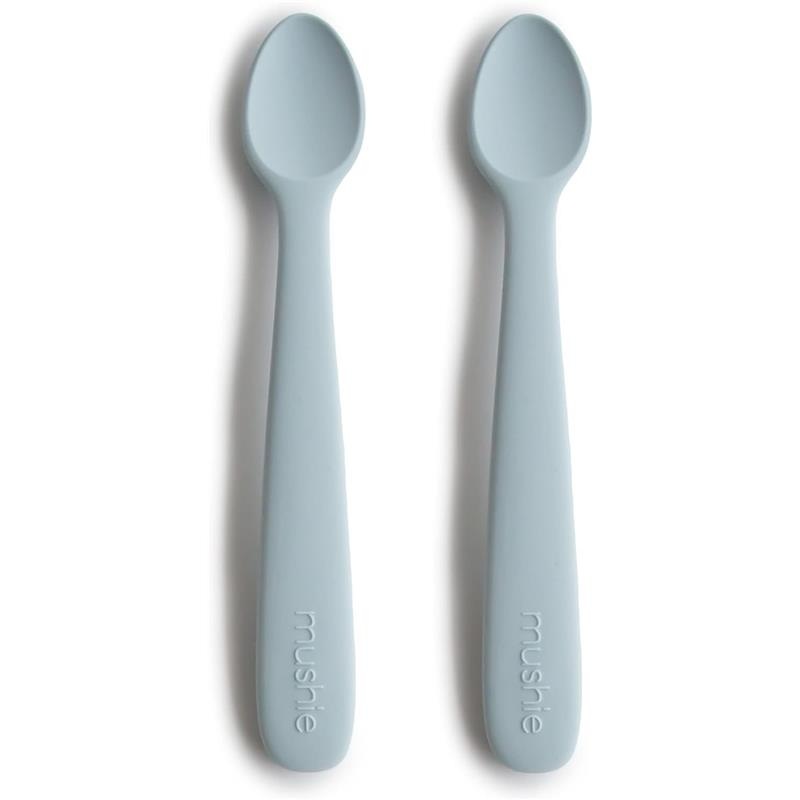 Mushie – Silicone Feeding Spoons, Powder Blue (2-Pack)