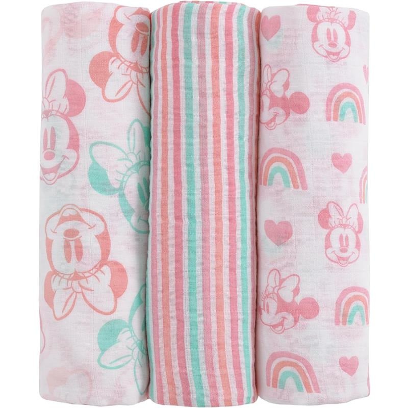 Nojo – Minnie 3 Pk Printed Muslin Swaddles