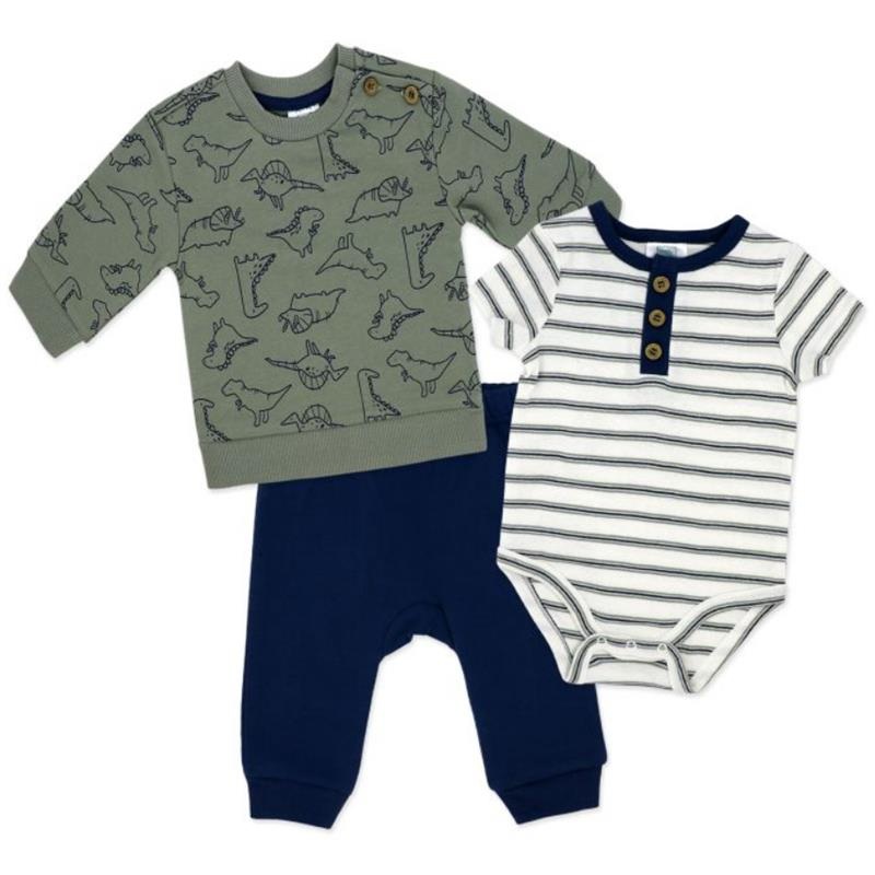 Rose Textiles – 3Pk Baby Boys French Terry Set, Dinosaur