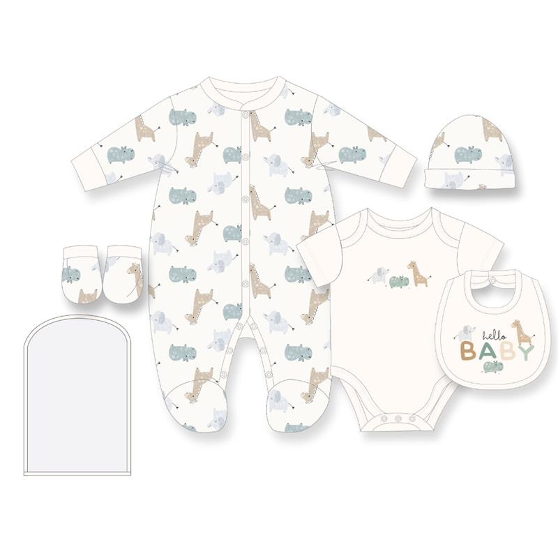 Rose Textiles – 5Pk Baby Neutral Mesh Bag Set Hello Baby