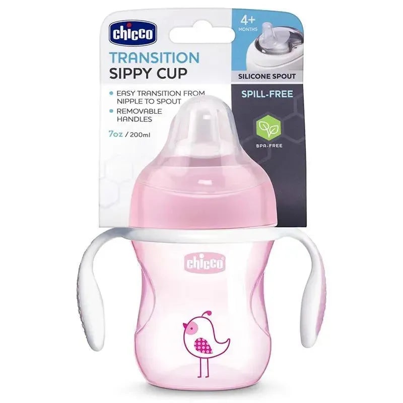 Chicco – Silicone Spout Transition Sippy Cup 7Oz Pink 4M+