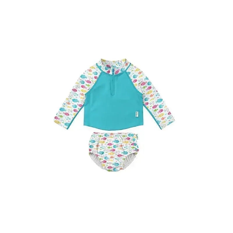 Iplay Baby – UV Protection Sun Shirt & Water Diaper Set,Rainbow Fish