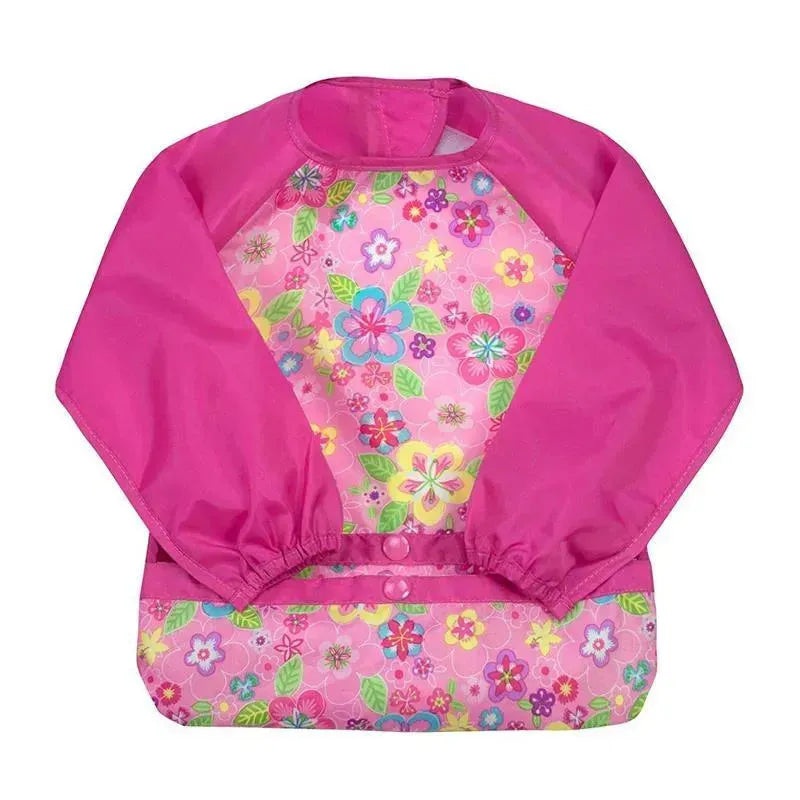 Iplay – Snap & Go Long Sleeve Bib, Pink Flower Field