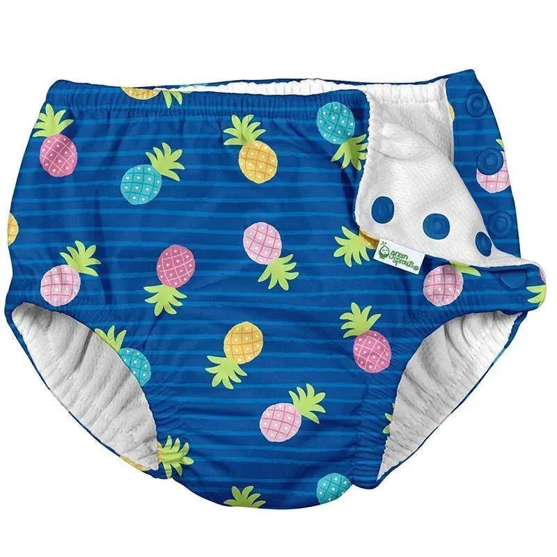 Iplay – Snap Reusable Absorbent Swimsuit Diaper, Blue Pineapple Stripe