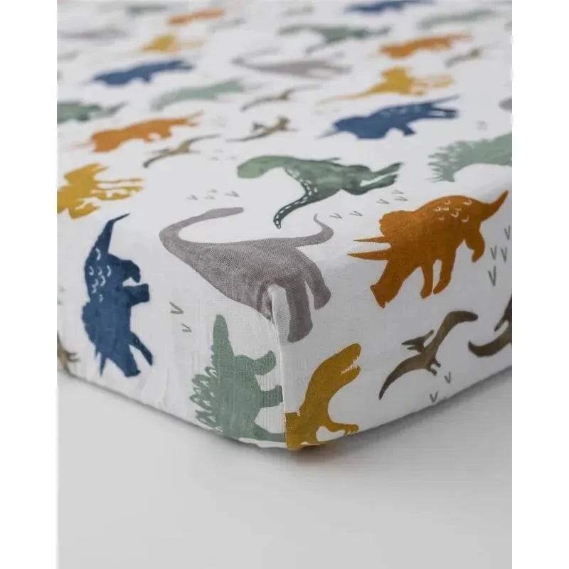 Little Unicorn Cotton Muslin Crib Sheet – Dino Friends