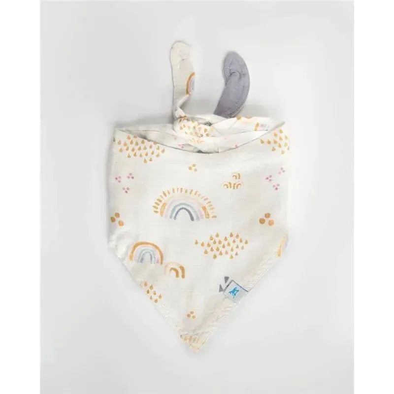 Little Unicorn Deluxe Muslin Reversible Bandana Bib, Rainbows & Raindrops