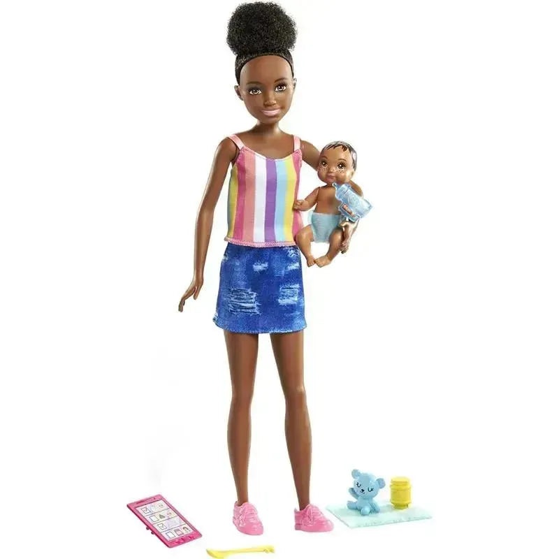 Mattel – Barbie Skipper Babysitters Doll & Accessories Set (Brunette Doll)