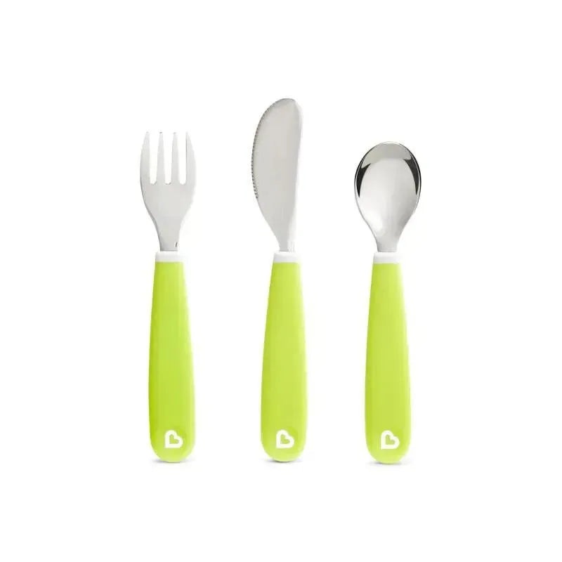 Munchkin Splash Toddler Fork, Knife & Spoon Set, Green