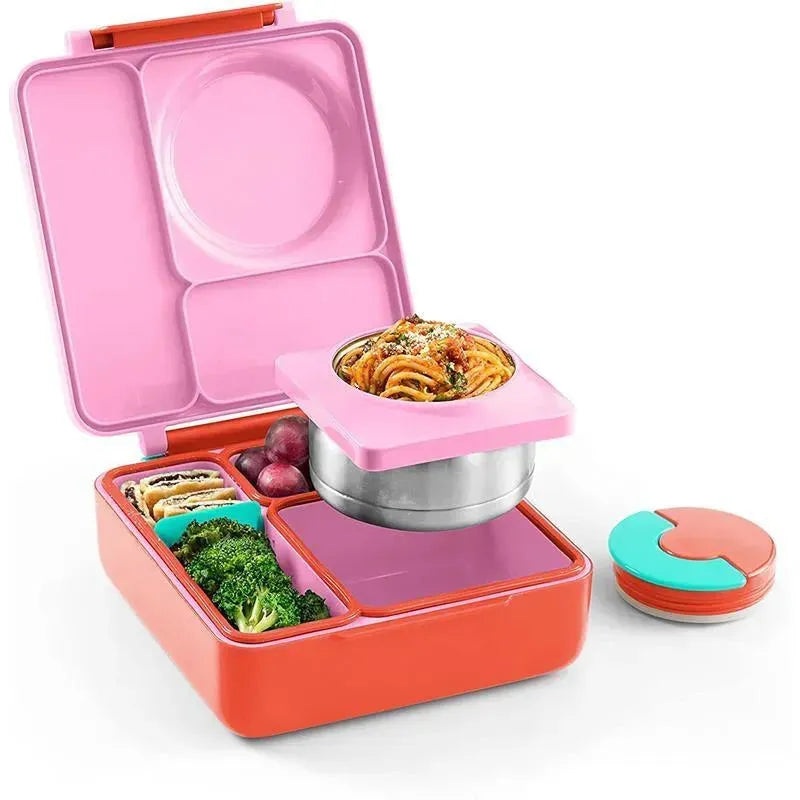 OmieBox – Insulated Bento Box with Leak Proof Thermos Food Jar, Pink Berry