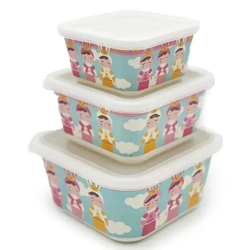 Primo Passi – 3Pk Bamboo Fiber Kids Food Containers Set, Metoo